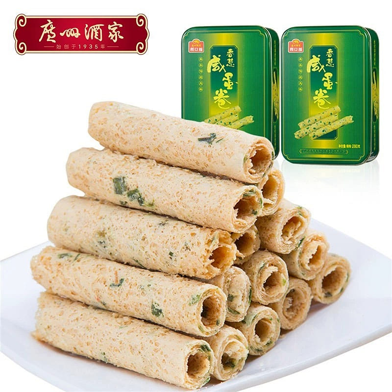 Guangzhou Restaurant Scallion Salted Chicken rolls Guangdong Specialty 280 그램