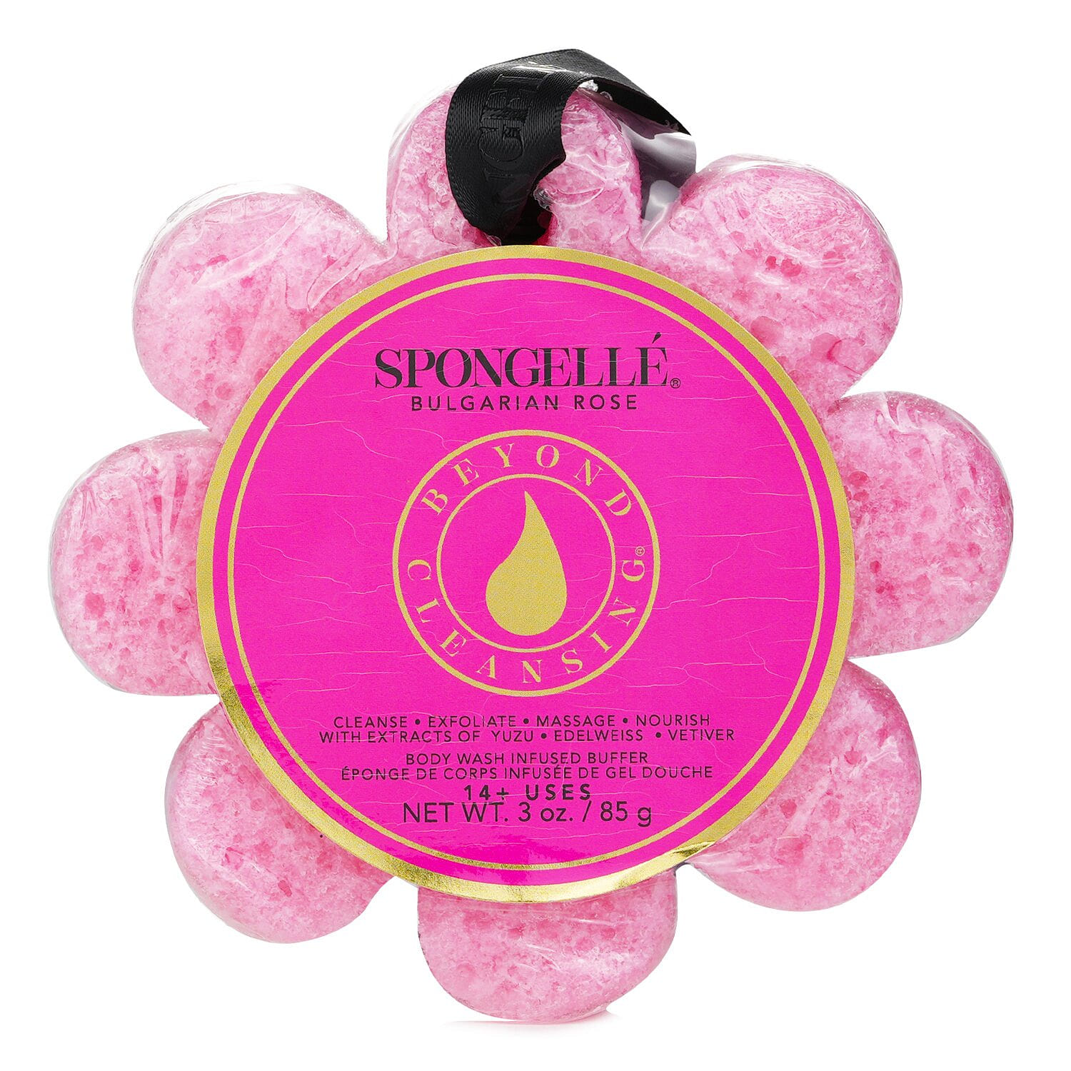 Spongelle Wildflower Shower Gel Sponge - Bulgarian Rose (Pink) 85 กรัม