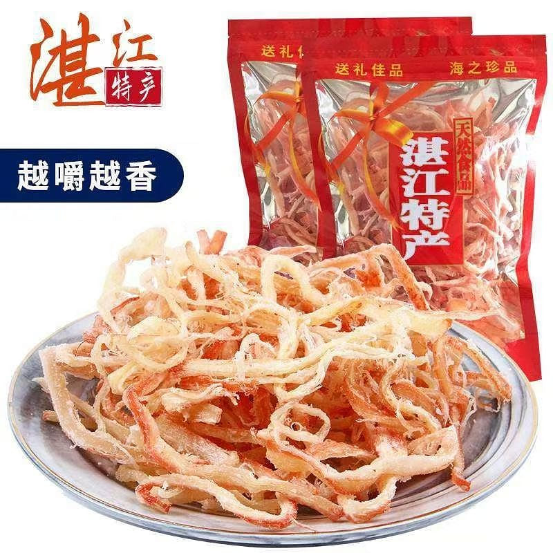 Apacket of slightly spicy Zhanjiang shredded squid 102 g