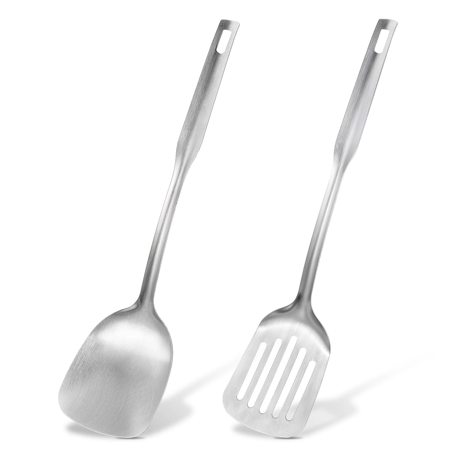 Kitchen Stainless Steel Spatulas Set, 2Pcs Silver 1 phần