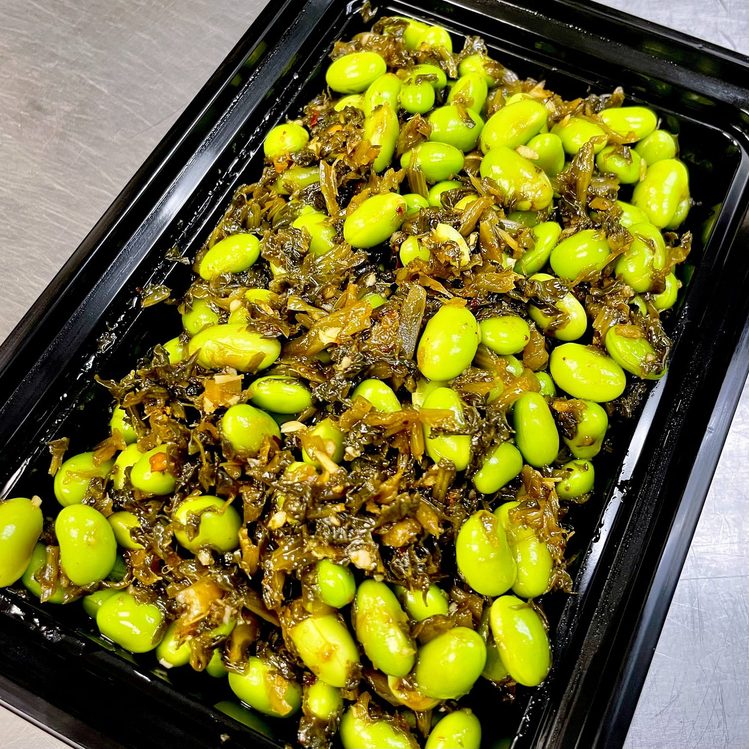 Pickled Mustard Greens with Edamame 1 each