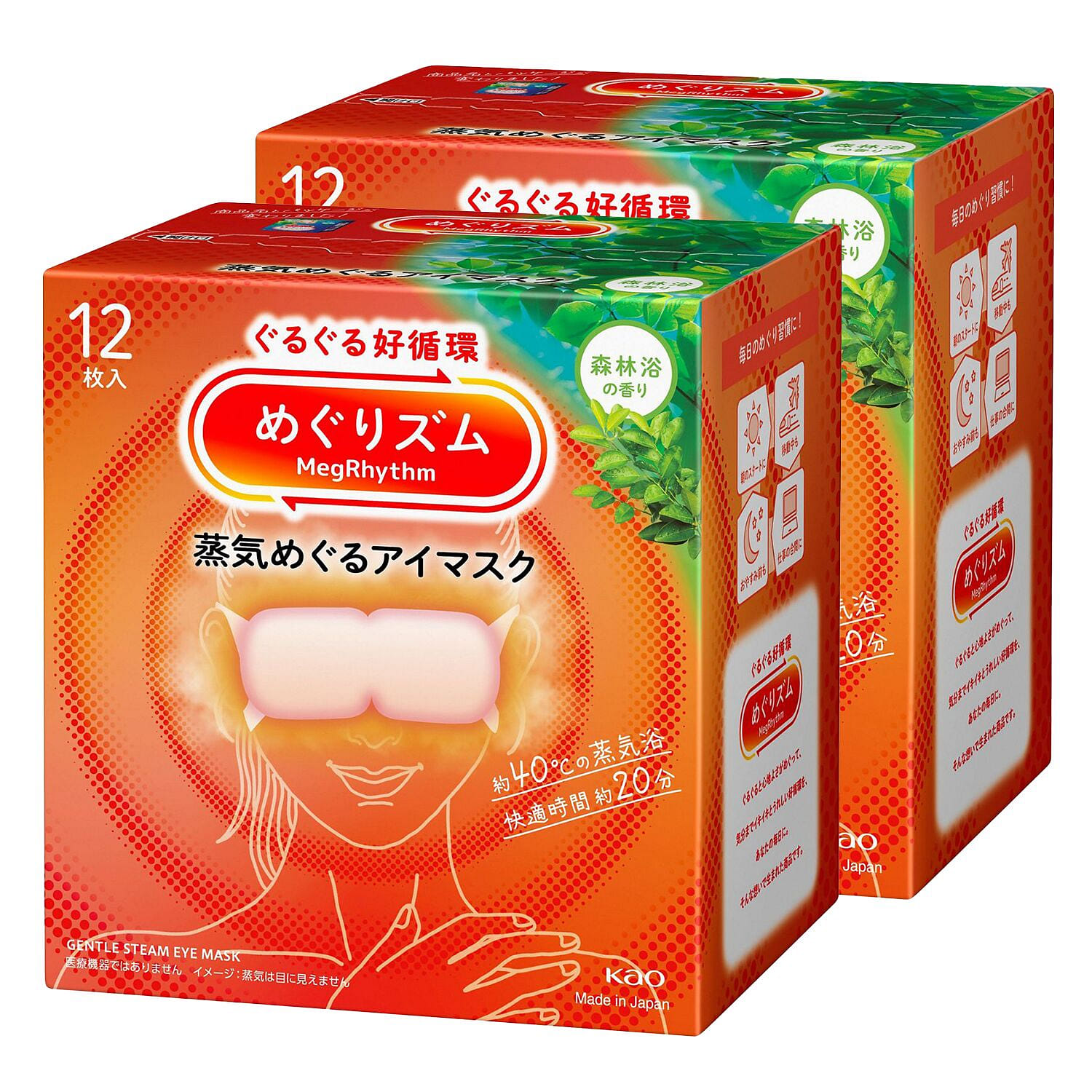 MegRhythm Steam Eye Mask-Forest Bath 12pc (2 Set) 1 팩