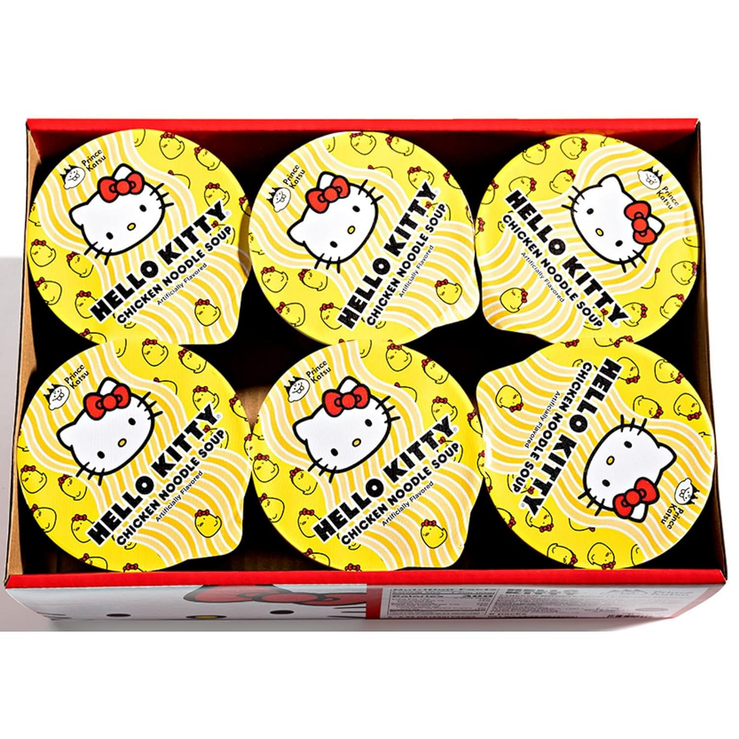 Prince Katsu Hello Kitty Instant Ramen Noodle Cup, 6 BOX Chicken Flavor . 6 กล่อง