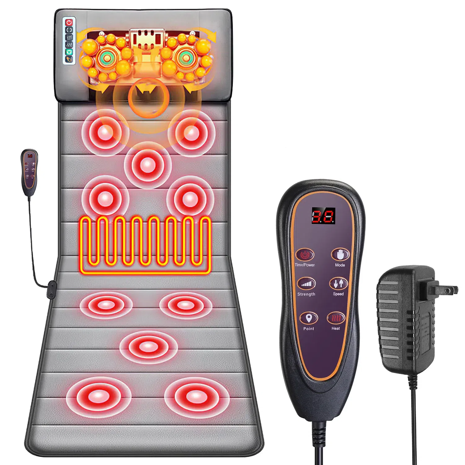 Full Body Electric Massage Mat with Heat Vibration Massage Pad Cushion 1 개