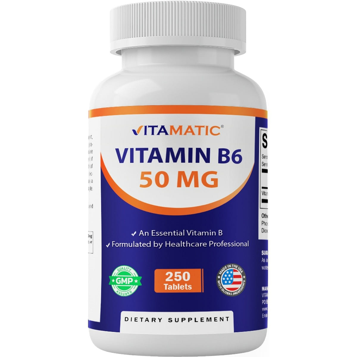 Vitamin B6 50 mg - 250 Tablets 1 개
