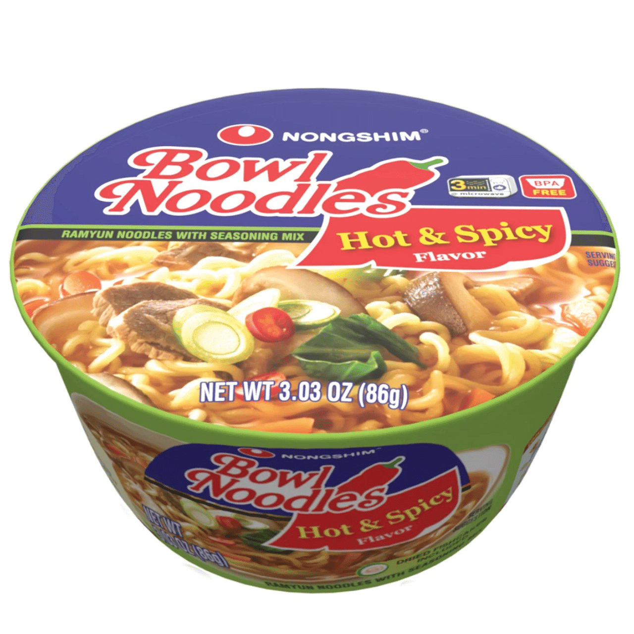 Nongshim 사발면, 얼큰하고 매운 소고기맛 1 개