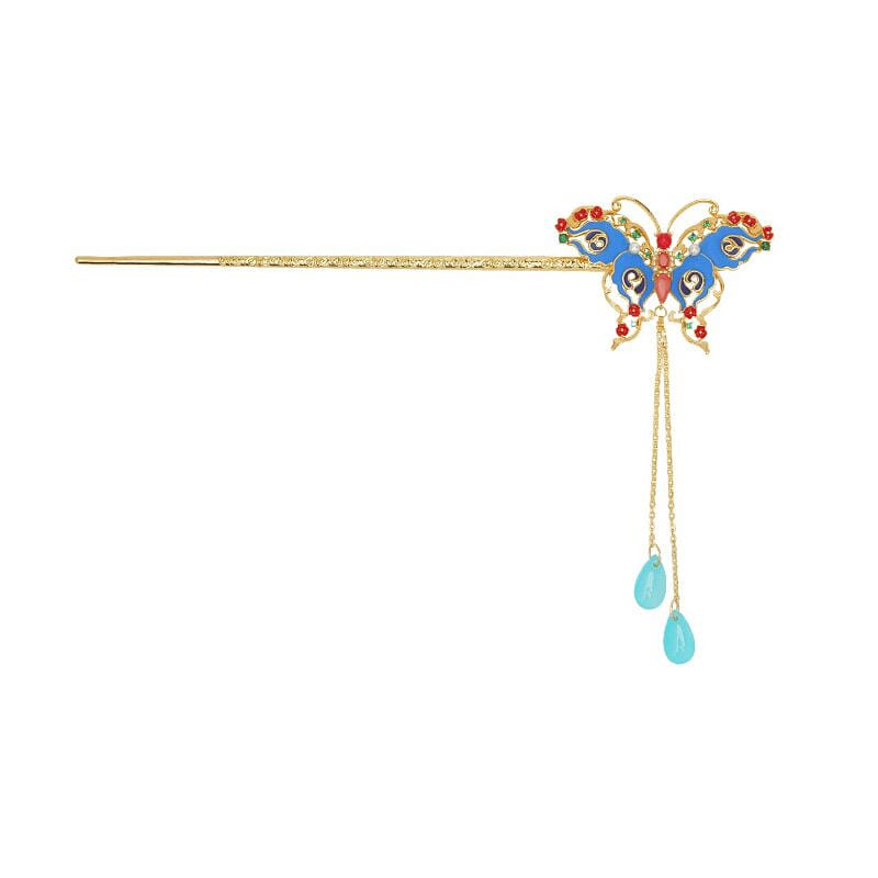 故宫 나비부귀비녀 19.2cm 1 케이스