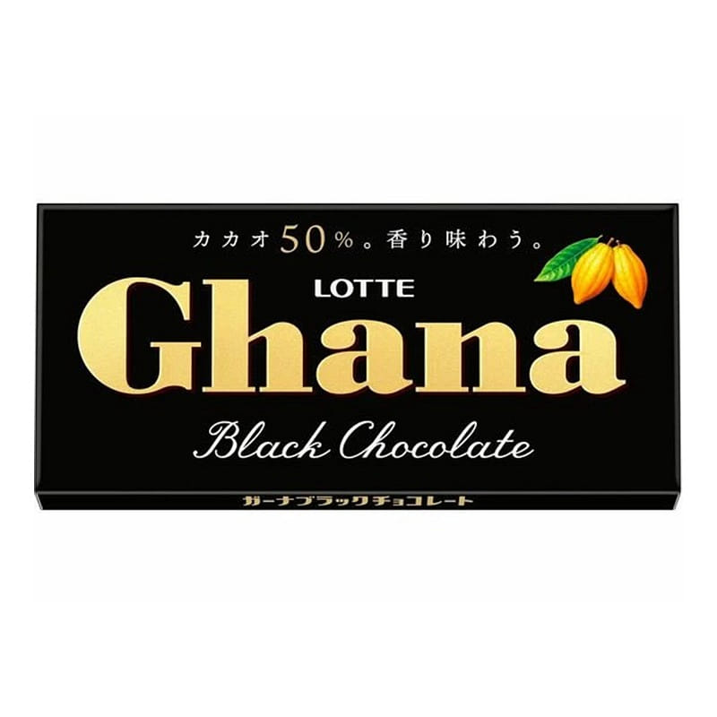 Lotte Ghana Ghanaian Dark Cocoa Chocolate 50g per box 1 each