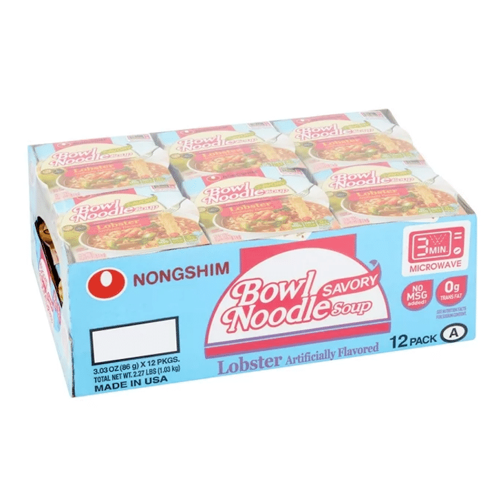 Nongshim 사발면 고소한 랍스터 라면라면 국수 그릇 12개 팩 1 개