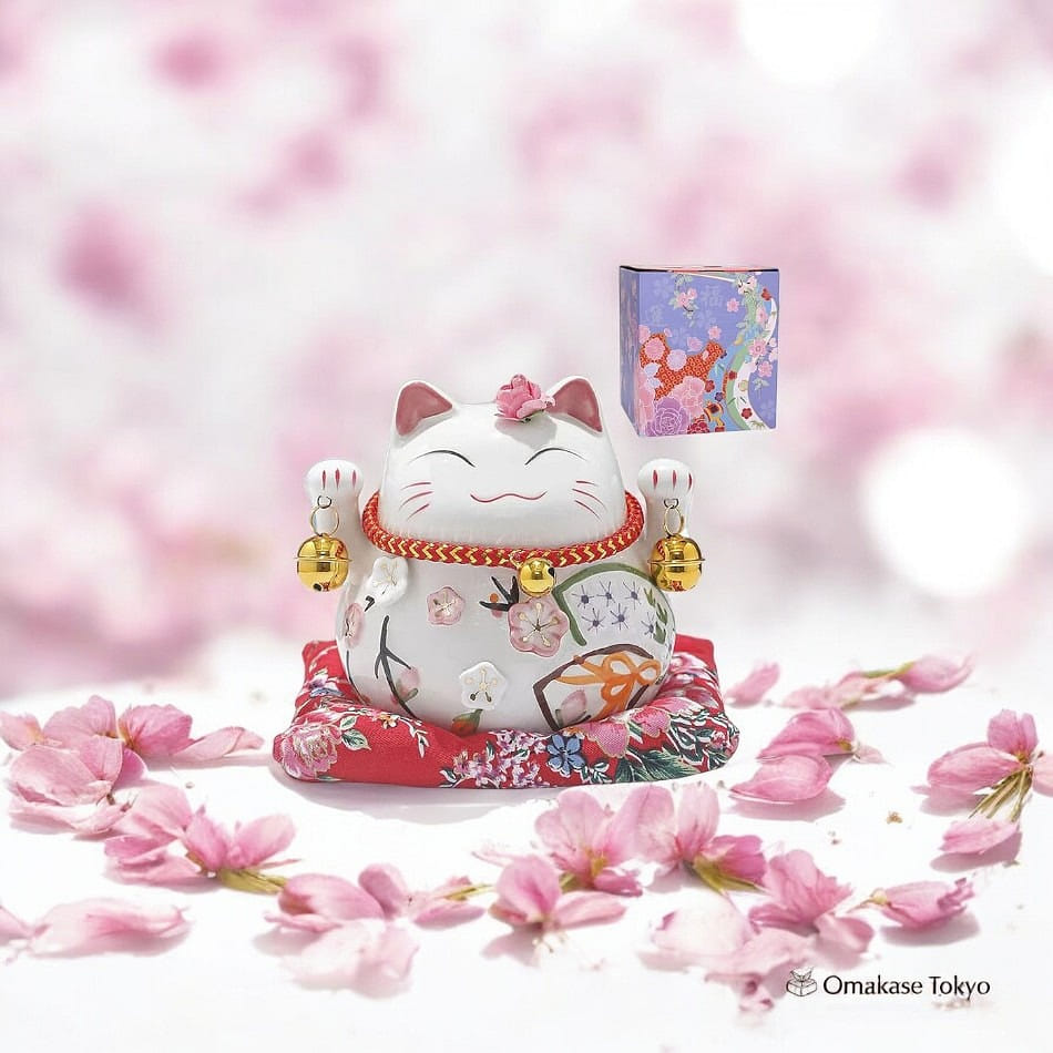 MYDILI Lucky Maneki Neko Coin Bank Cherry Blossom 900 g