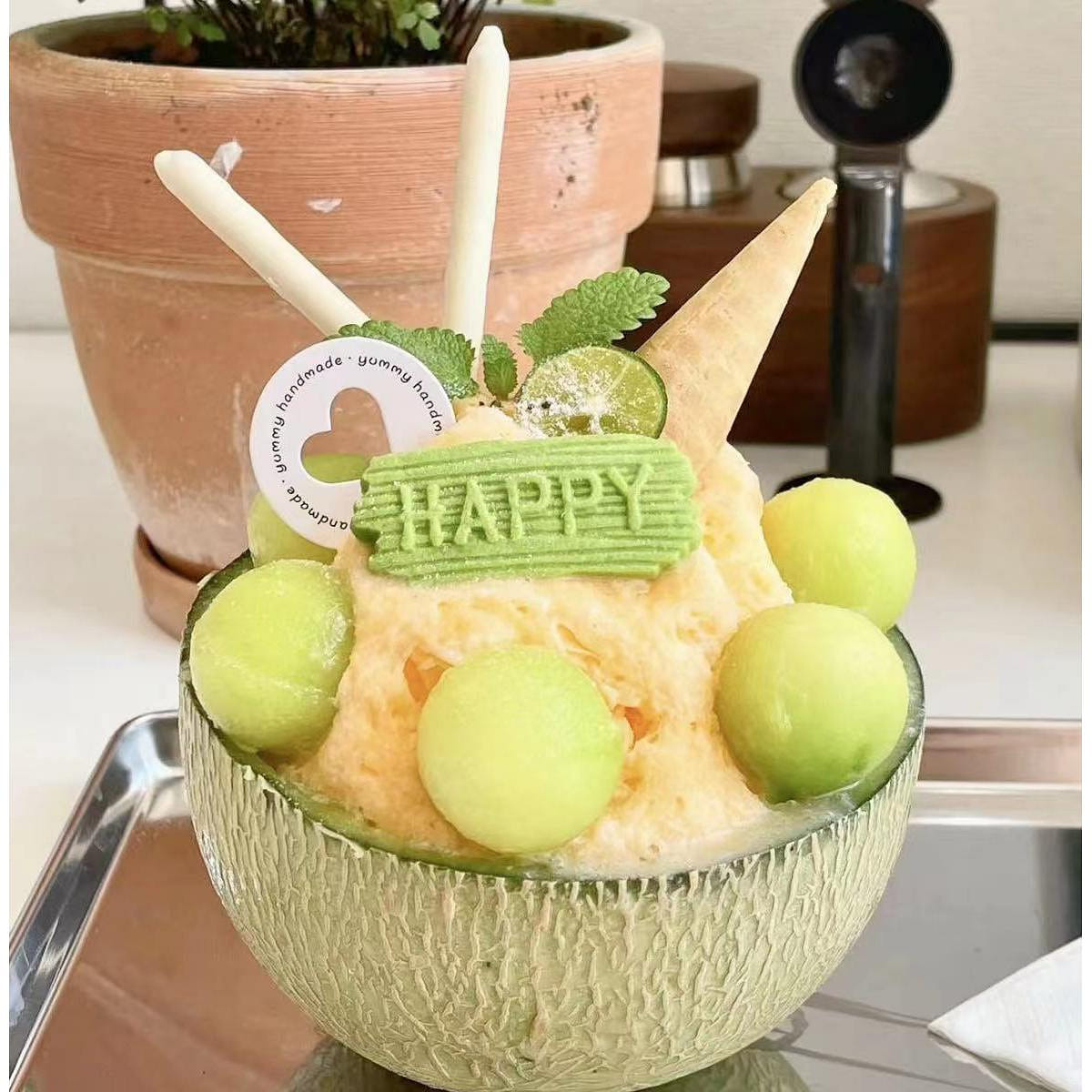 Nojin ice powder shaved ice machine special ice powder cantaloupe flavor 1kg 1 each