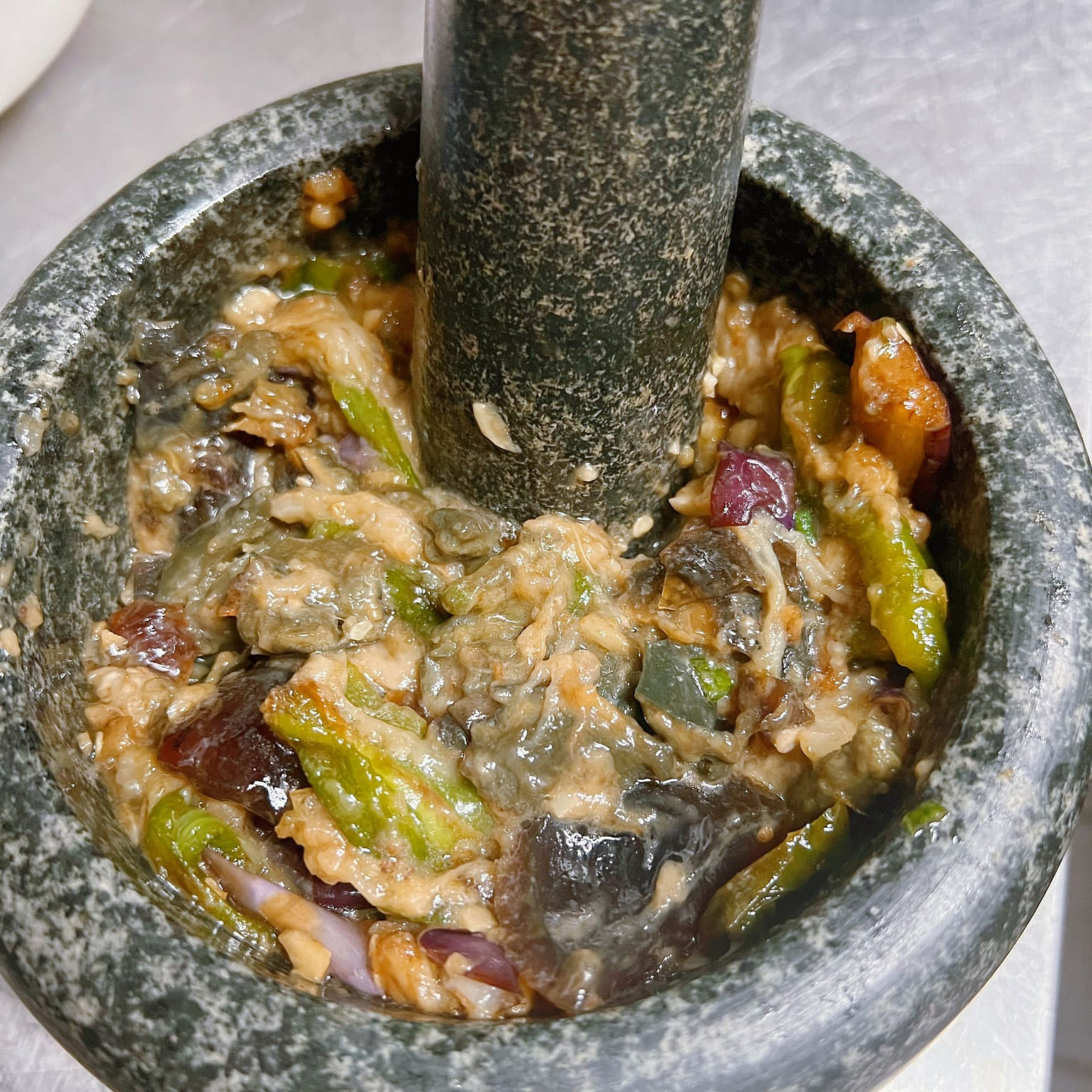 Mashed Pepper with Preserved Egg and eggplants 1 each