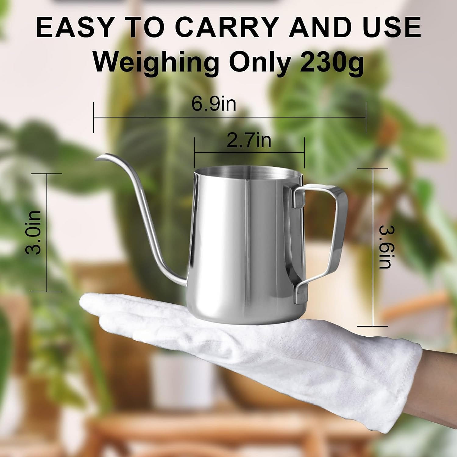 12 oz stainless steel long nozzle watering kettle 12 액량 온스
