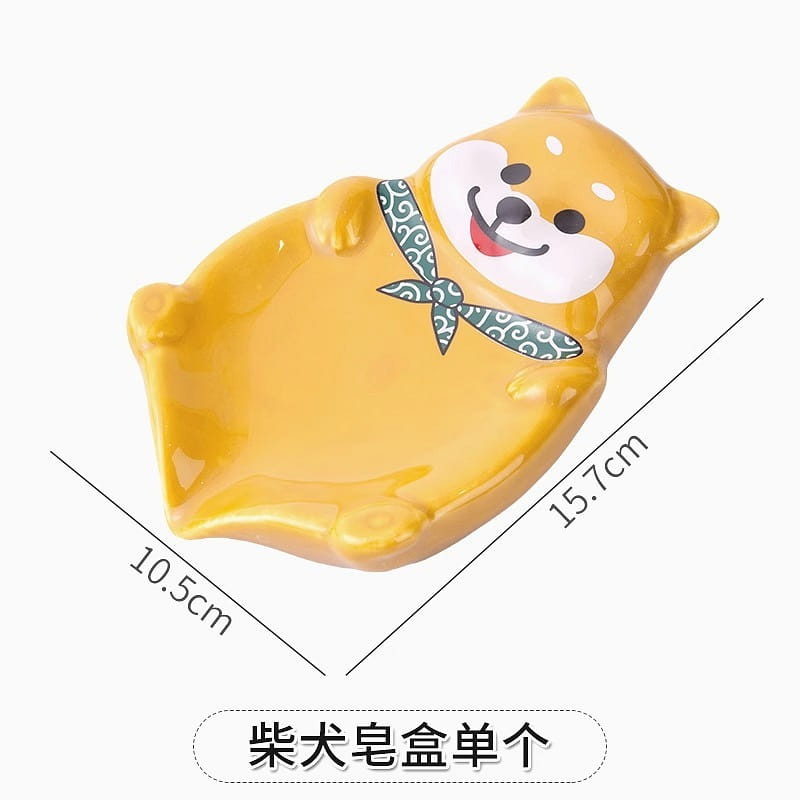 Shiba Lnu Ceramic Soap Box Toilet Soap Storage 1 ส่วน