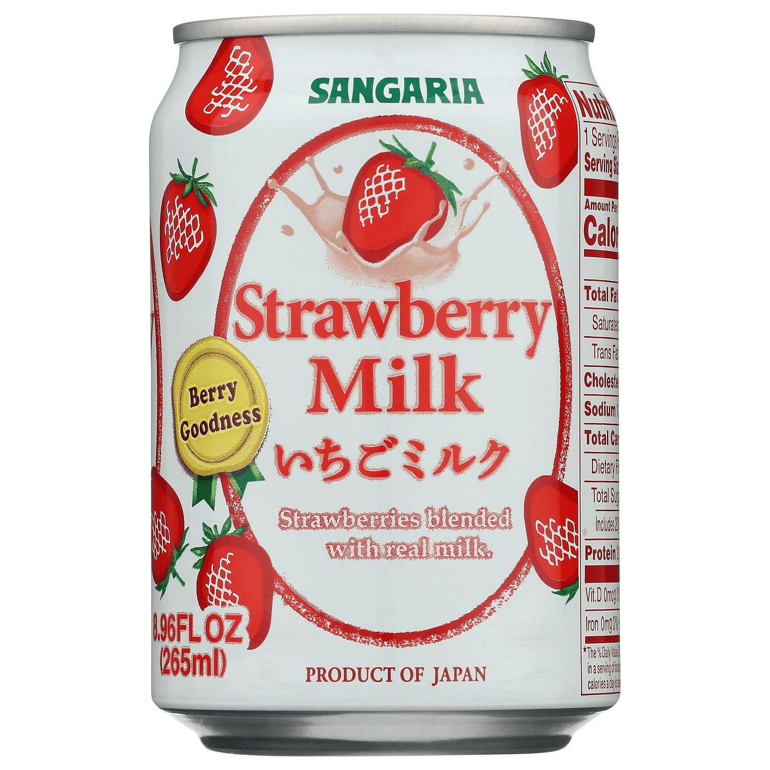 Sangaria Strawberry Milk 8.96 Fl oz (Pack of 12) 8.96 fl.oz*12 cans