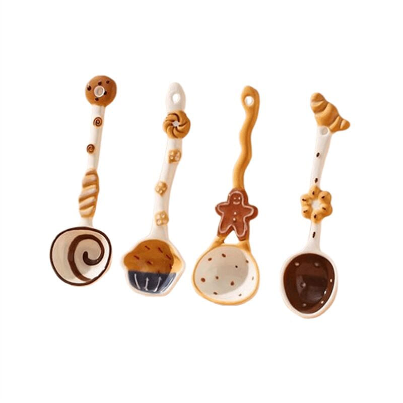 Kawashima-ya Cute Ceramic Spoons 4 each