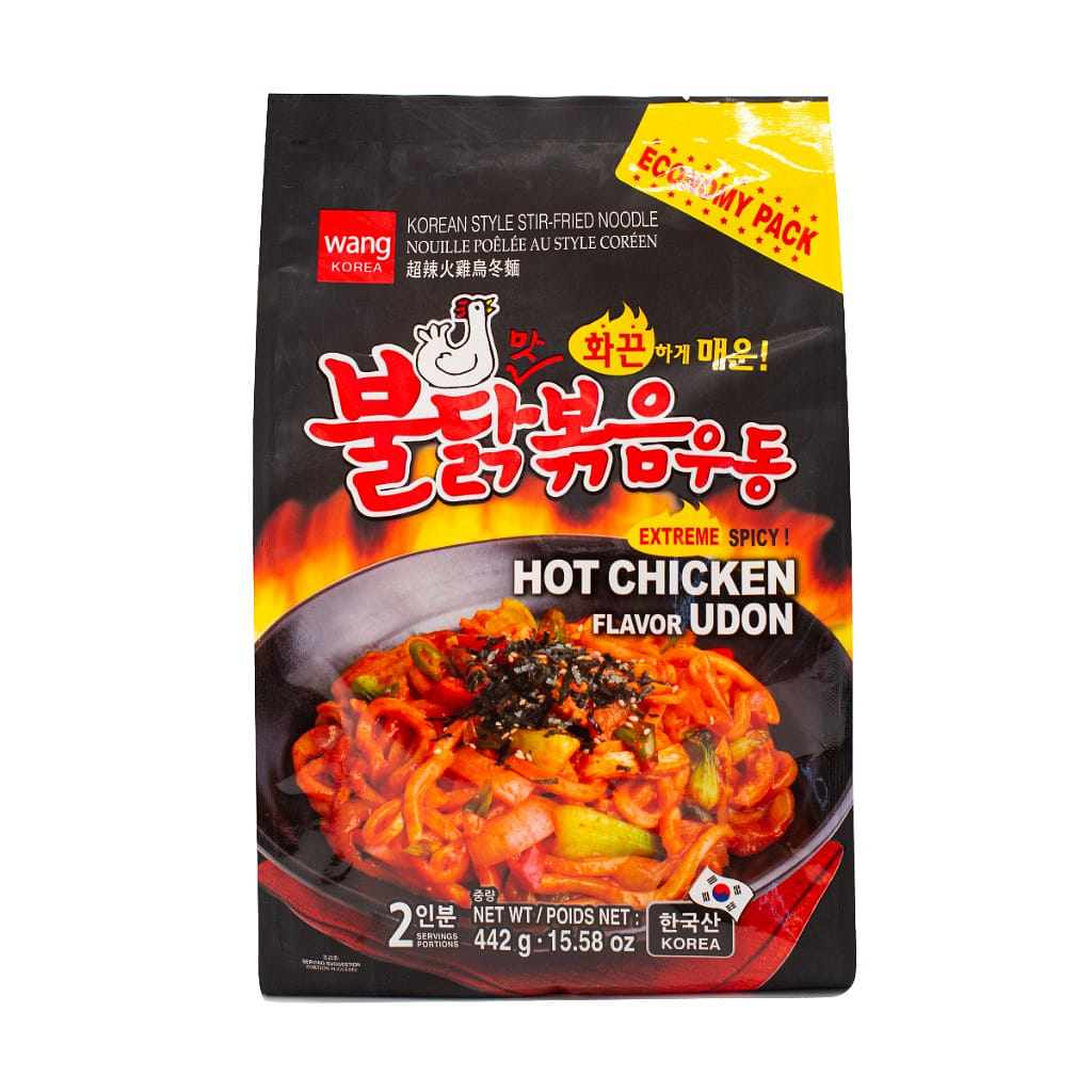 Wang Korean Style Stir-Fry Udon, Extreme Spicy Hot Chicken Flavor 442 g