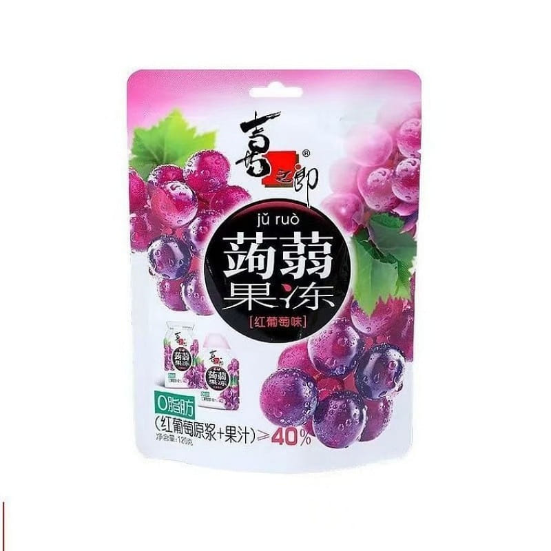 喜之郎 蒟蒻果冻葡萄味果冻 零食0脂肪120g 120 克