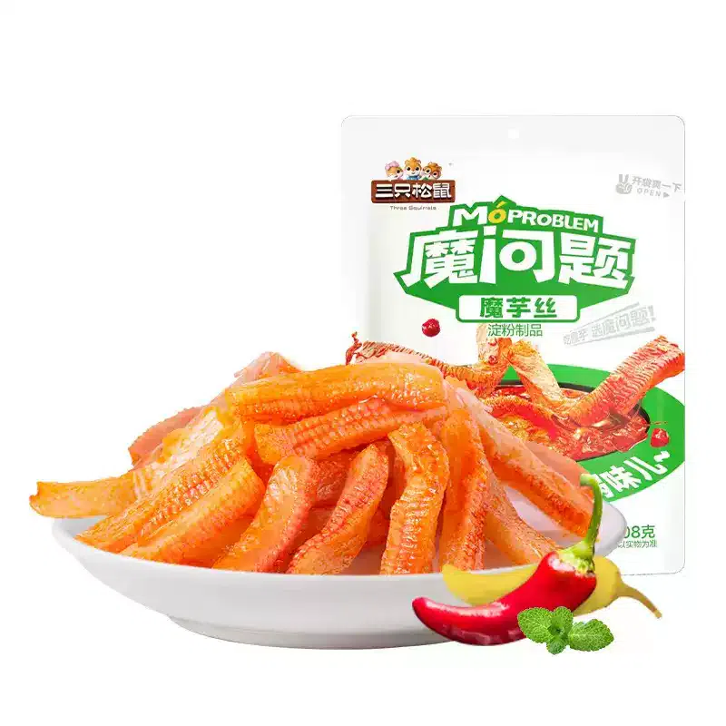 1 bag of Three Squirrels Spicy Konjac Noodles 108 g