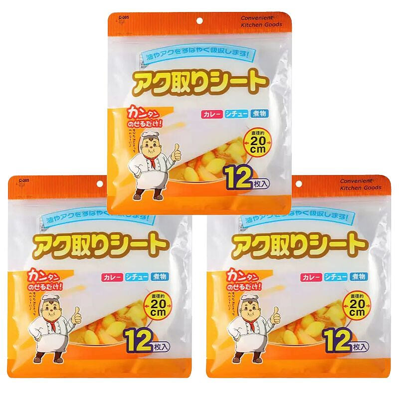 일본 KOKUBO 매직 키친 오일 흡수지 8인치 12장 3 pack