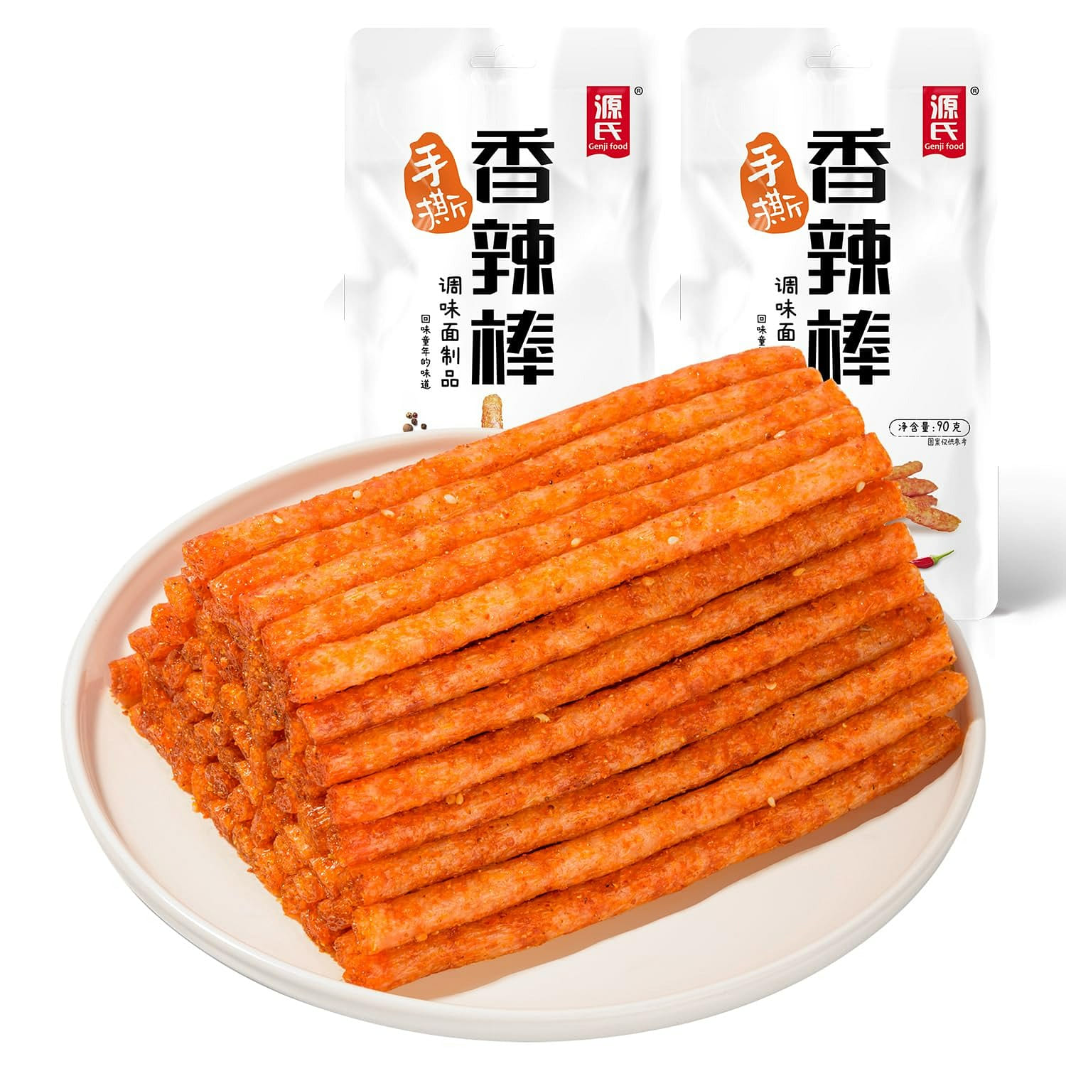 Yuan Shi Latiao, spicy gluten strips, Genji Food Spicy Strips, 2PCS 2 ส่วน