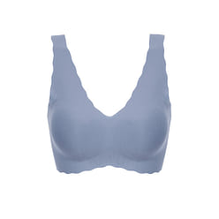 우브라스 여성 무선 딥 V 웨이브 베스트 브라.Free Size Fixed Pad Blue 1 개