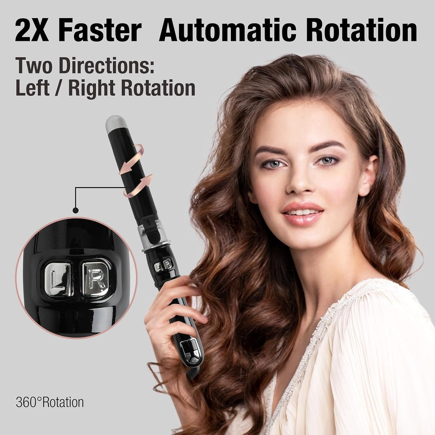 2024 Upgraded 32mm 1.26 inch Auto Hair Curling Wand,Automatic Rotating Hair 0.5 파운드