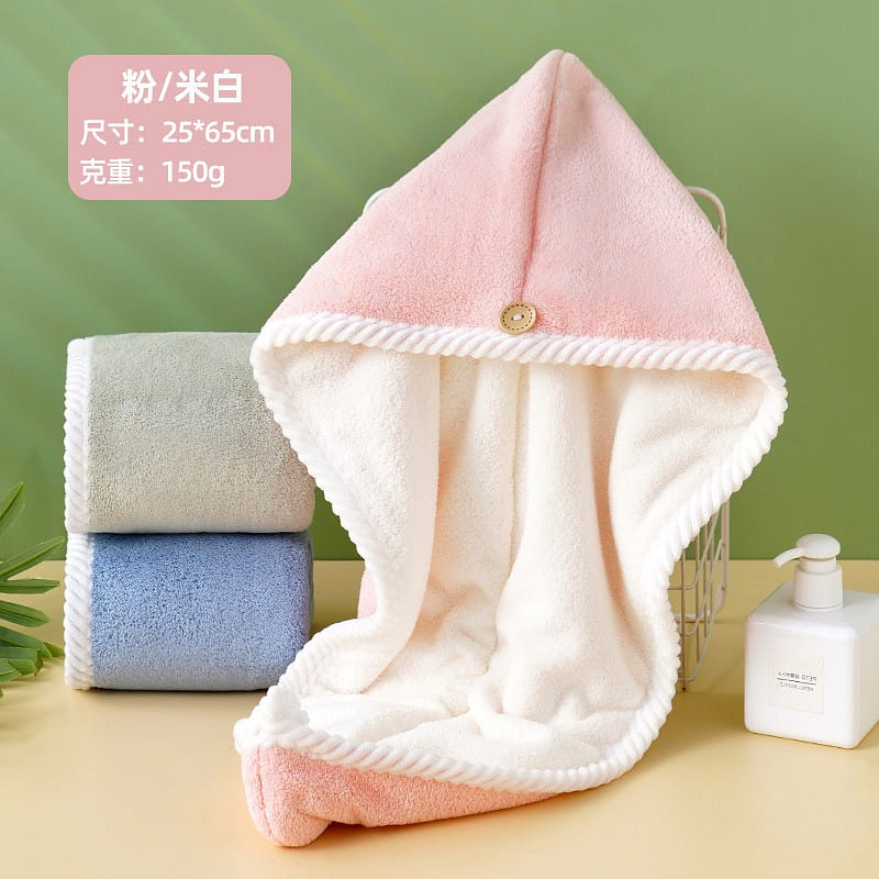 干发帽 a类加厚双层吸水干发毛巾浴帽女珊瑚绒洗头巾 1 份