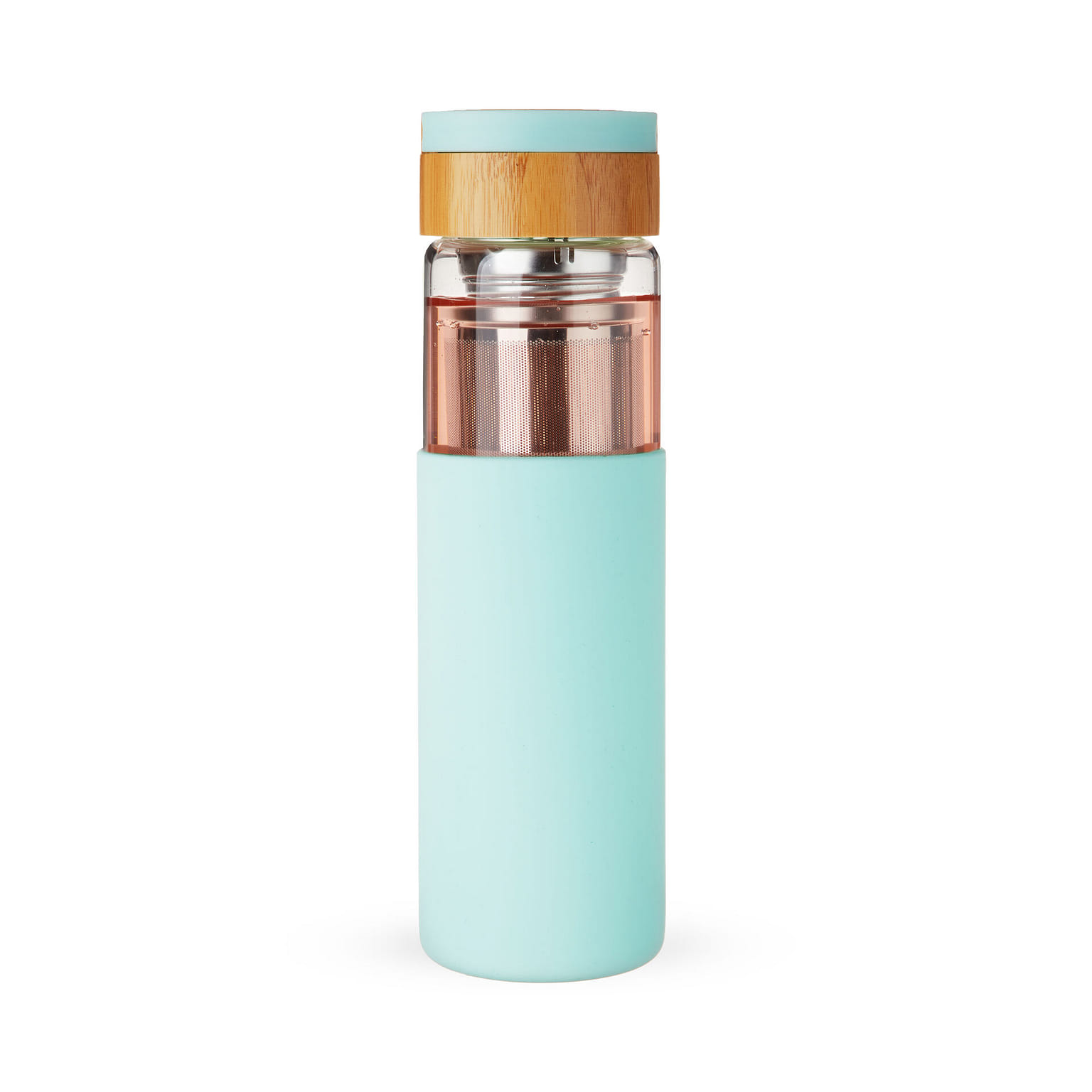 Pinky Up Dana Travel Infuser Mug with Silicone Sleeve, Double Walled Insulated Travel Tumbler with Loose Leaf Tea Strainer, Travel Coffee Mug, Perfect for Iced Coffee, 16 oz, Turquoise 1 개