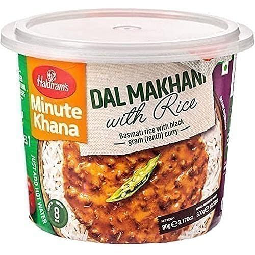 Haldiram's Instant Dal Makhani with Rice - Basmati Rice with Black Lentil Curry, 3.17 oz pack 3.17 온스