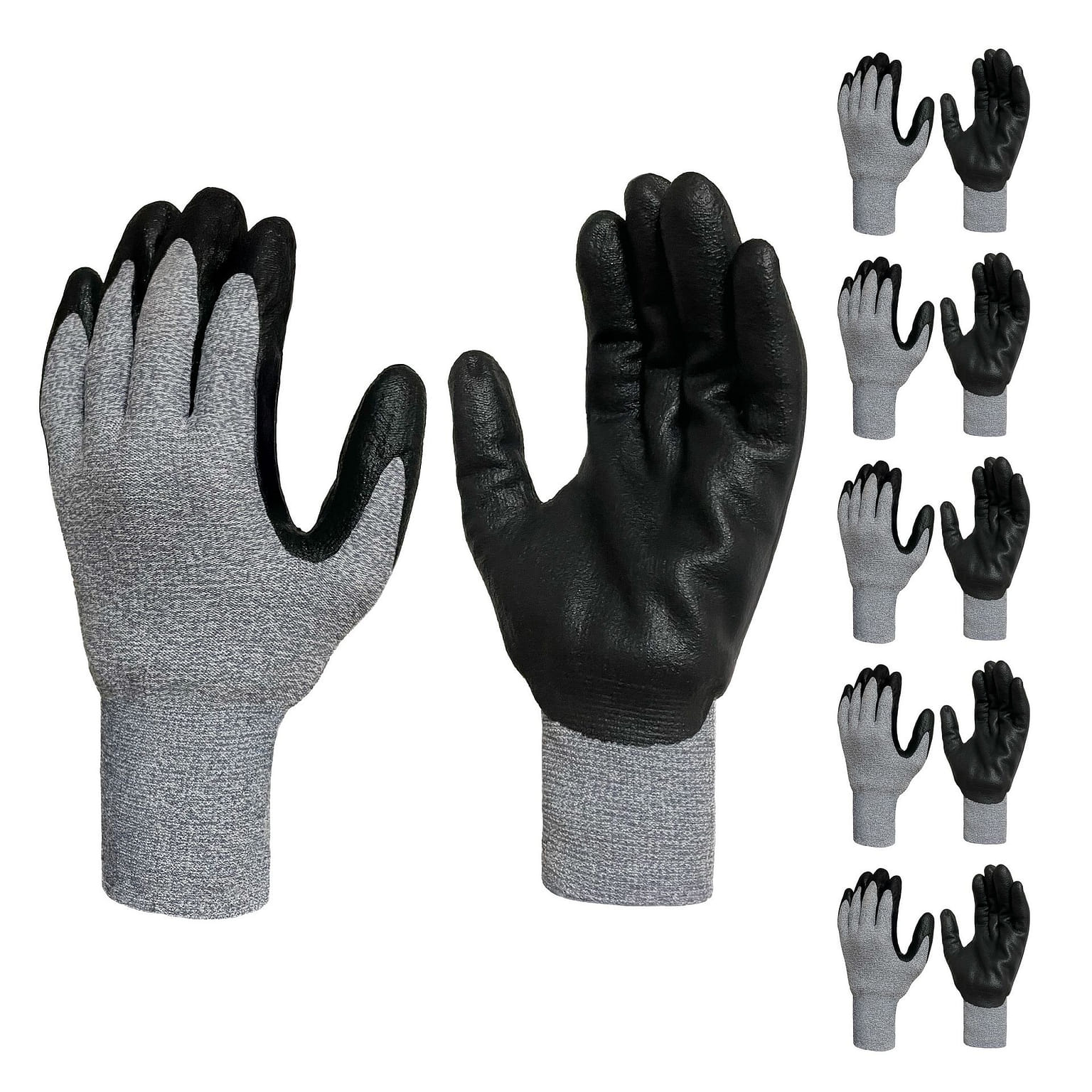 Grey Span-Nylon Glove Black S 5 count