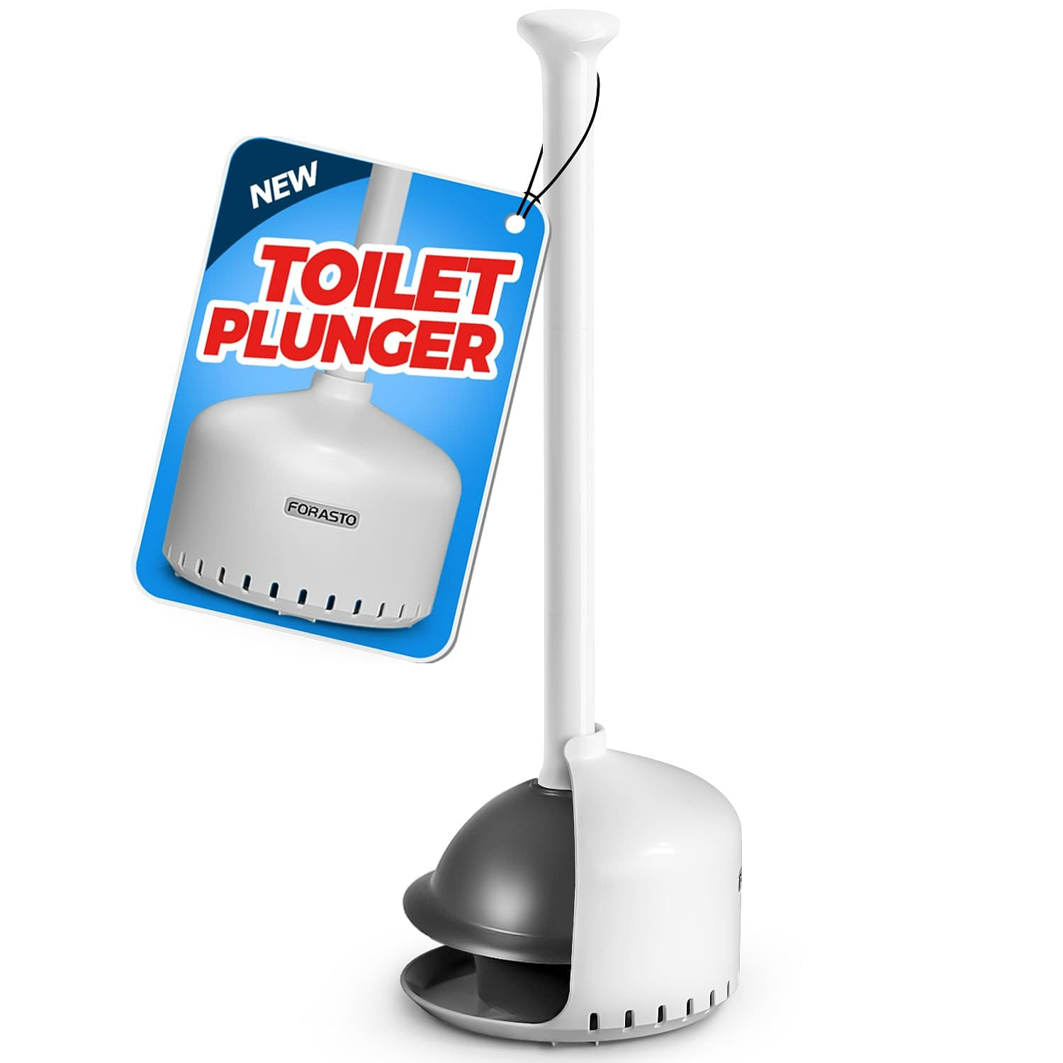 Toilet Plunger with Holder Plungers for Bathroom 1 pack