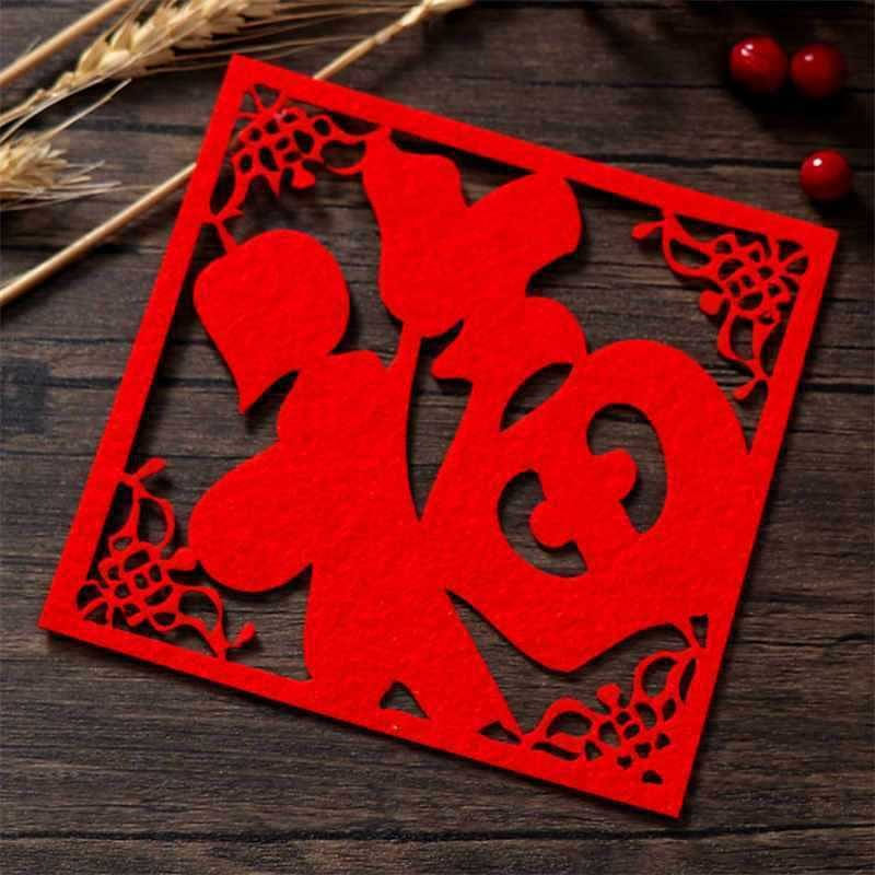 3D Blessing Character Dragon Year (LUCKY) Door Sticker, 2 Counts 2 개입