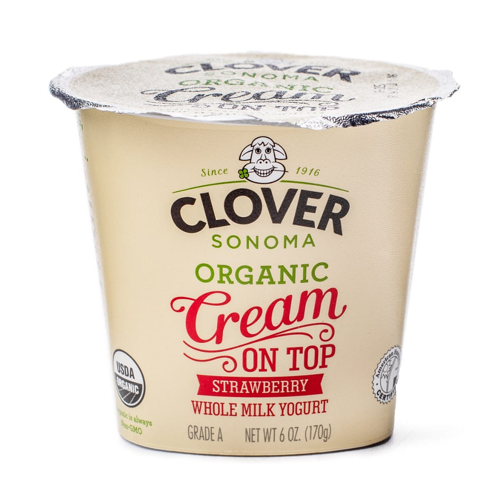 Clover Sonoma Organic Cream On Top Yogurt, Strawberry 6 oz