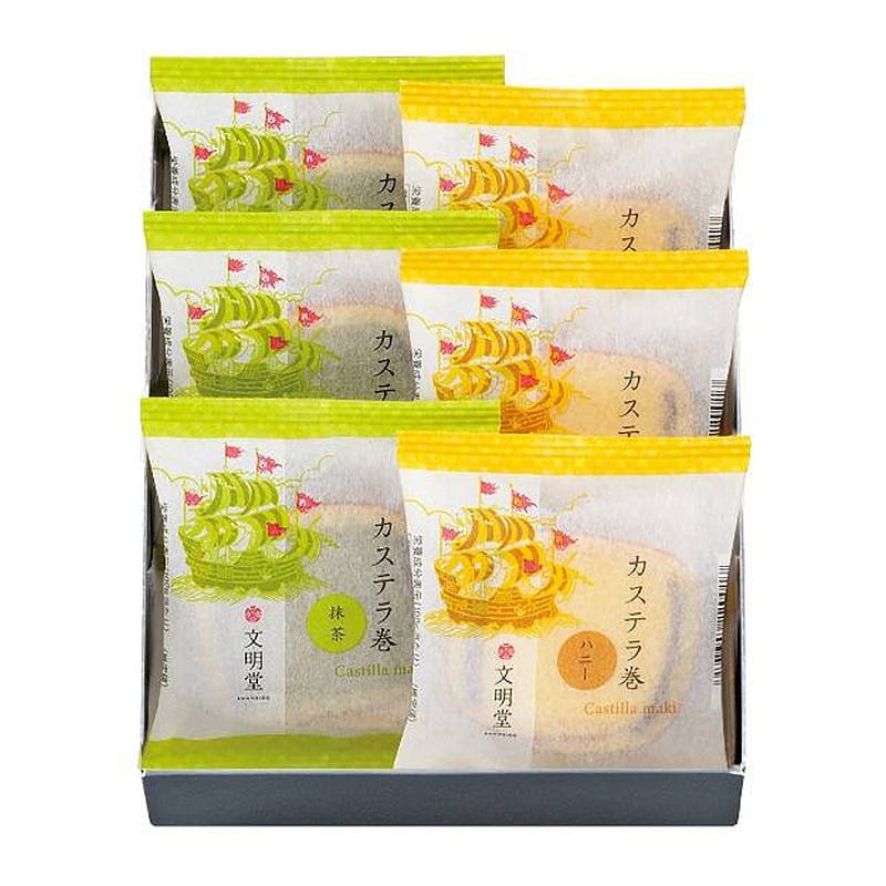 TOKYO BUNMEIDO Castella Dorayaki Roll Honey & Matcha Flavor 30gx6 pcs 1 케이스