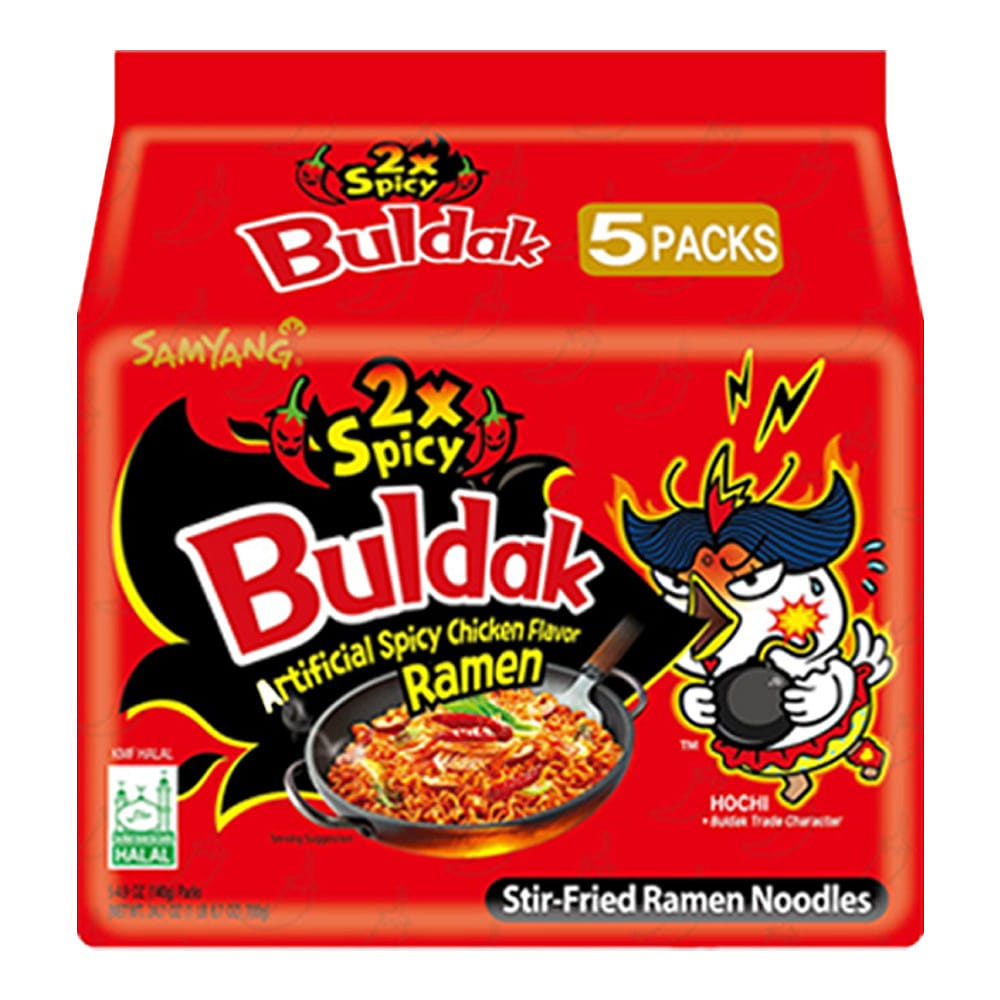 SAMYANG Korean Buldak 2x Spicy Ramen, 5 Packs 700 g