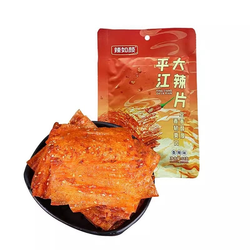 Spicy as a Face Pingjiang Spicy Slices 68g Spicy Classic Hand Torn Snacks 68 กรัม