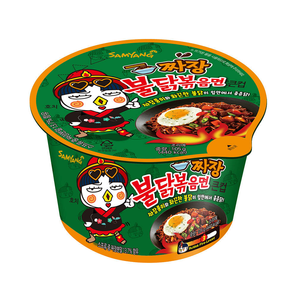 삼양 짜장 불닭볶음 컵라면 105 그램