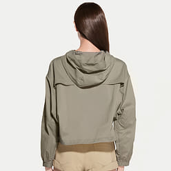 우브라스 얇고 가벼운 매미 날개 와이드 숄더 후드 자외선 차단 코트 - 오크 브라운 M 50 그램