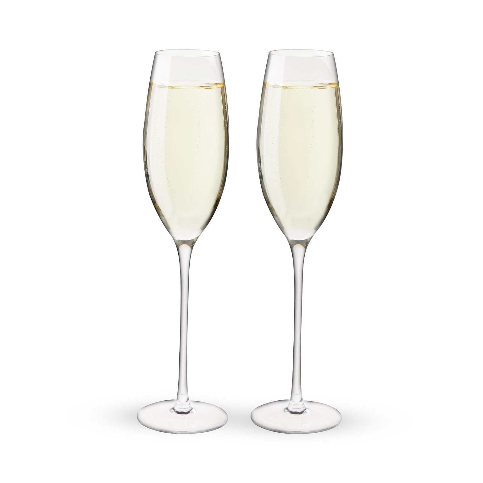 Twine Linger Crystal Glass Champagne Flutes Set of 2 - 10oz Stemmed Champagne Glass for Sparkling Wine | Wedding & Toasting Flute Glasses for Special Occasions 10 oz