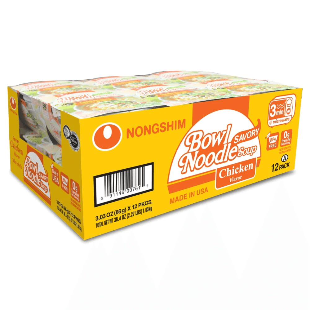 NongShim 사발면, 고소한 닭고기 국수 수프 12개 팩 1 개