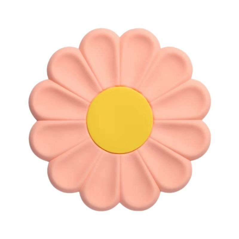 Daisy Flower Silicone Placemat Anti-Scald Simple Lovely-22cm Pink 1 ส่วน