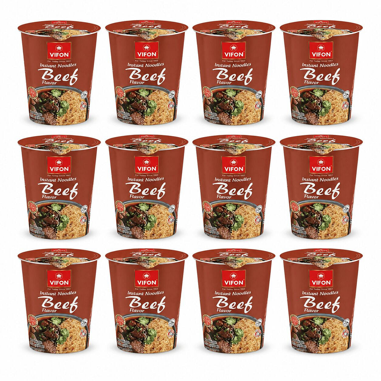 [12-CUP] VIFON Beef Flavor Noodle Cup 2.12 oz*12 counts