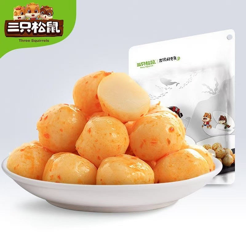 Three Squirrels Spicy Naughty Fish Eggs 120g*1 Bag 1 pack