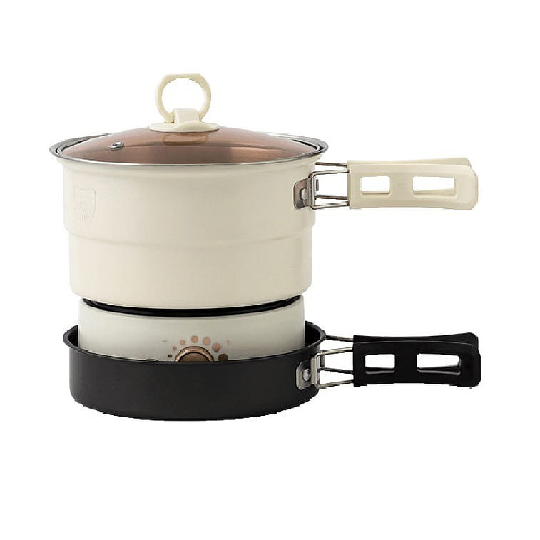 Multifunctional electric folding pot steamer boiling frying pot 1.6L White 110V 1 ส่วน