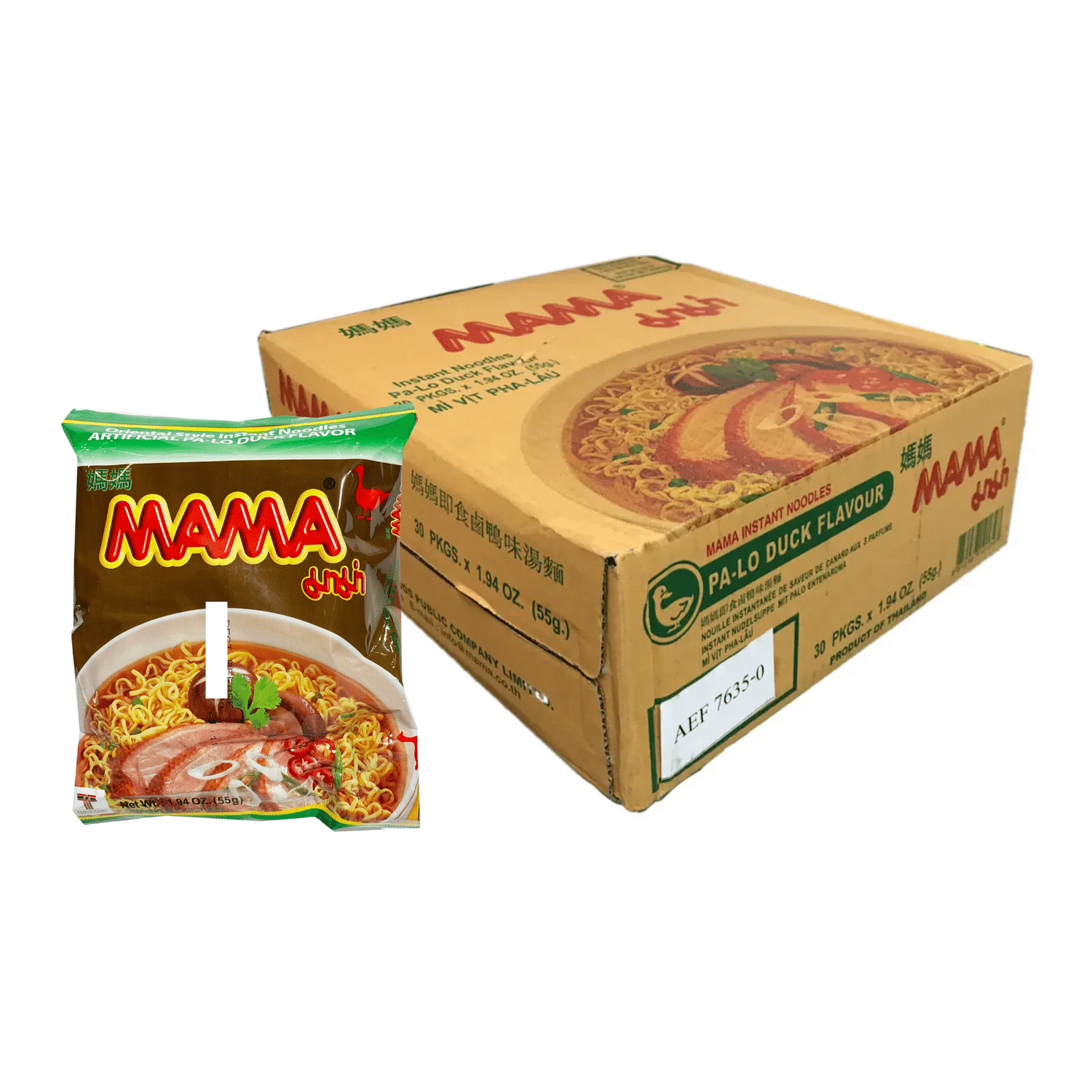 Mama Pa Lo Duck Flavor Noodles 30 packs 1 กล่อง