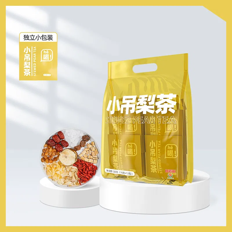 Baiyun Mountain Small Hanging Pear Soup, Old Beijing Sugar Water Moist Lily, White Fungus, Sydney Pear Soup, Dry Red Dates, Goji Berry Flower Tea Bags, 120g*1 Bags, 12 Bags 120 그램