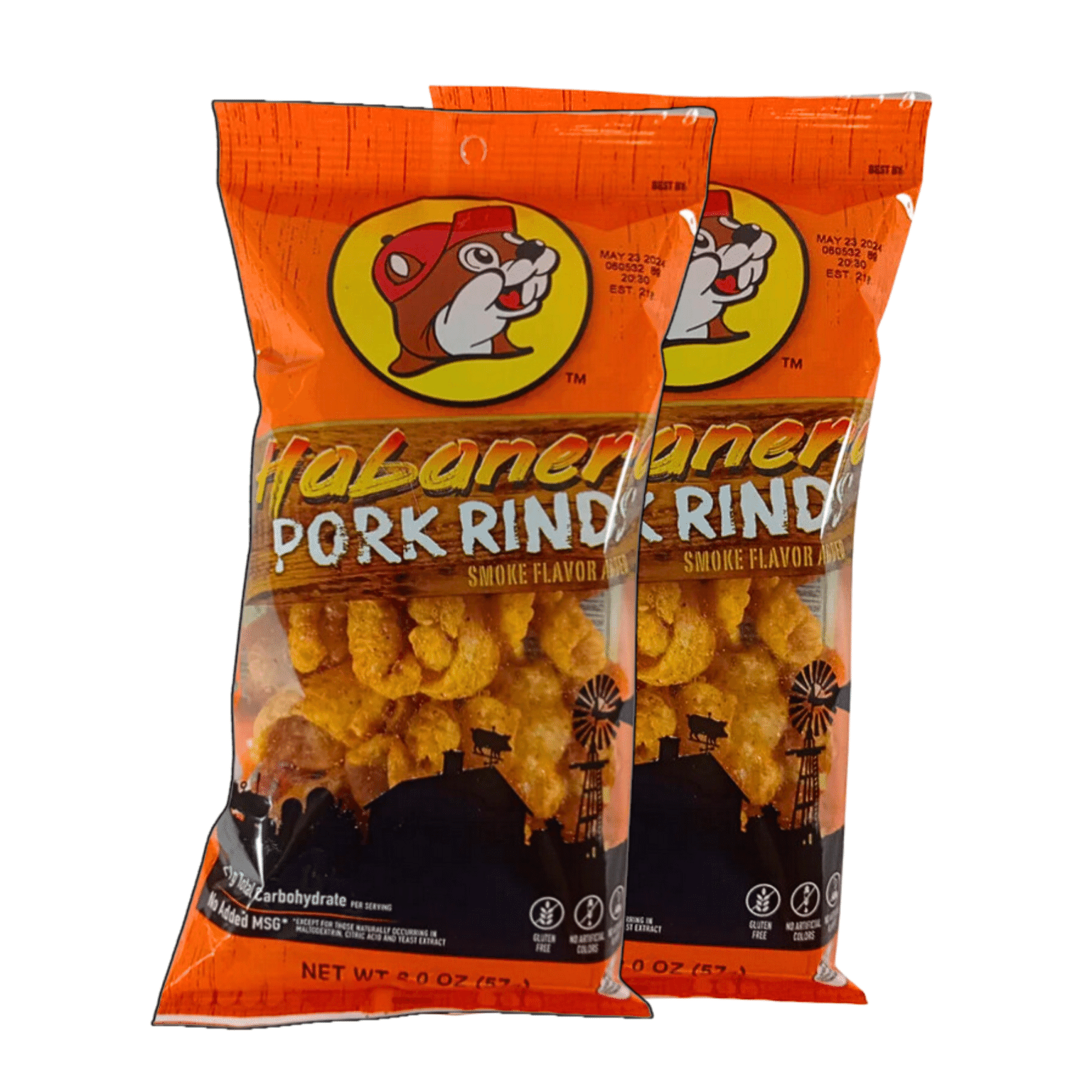 Buc-ee's Habanero Pork Rinds, 4 Oz (2 Bags), Keto and Paleo Friendly, Spicy Chip 4 ออนซ์
