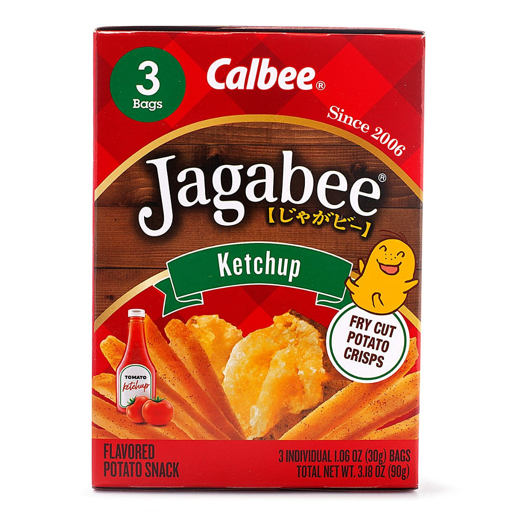 Calbee Jagabee 포테이토 스낵 케첩맛 3입 90 그램