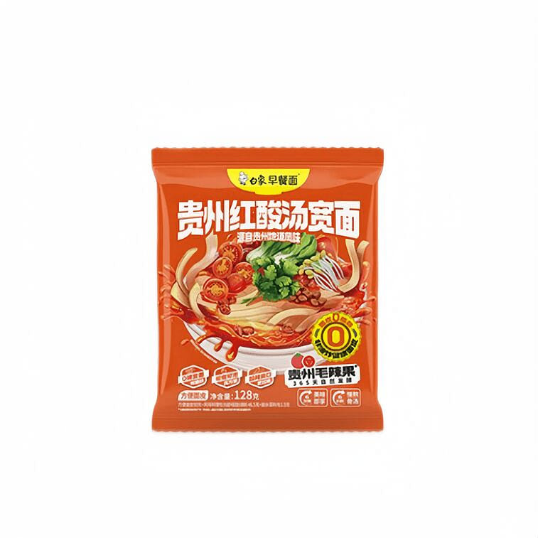 Baixiang Red Sour Soup Noodles 0 Fat - 128g x 2 256 g